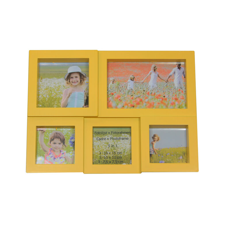 11.75" Yellow Multi Sized Puzzled Collage Picture Frame image number 1