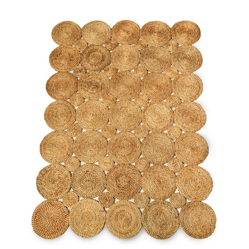 Hand Woven Geometric Patch Work Jute Rug image number 0