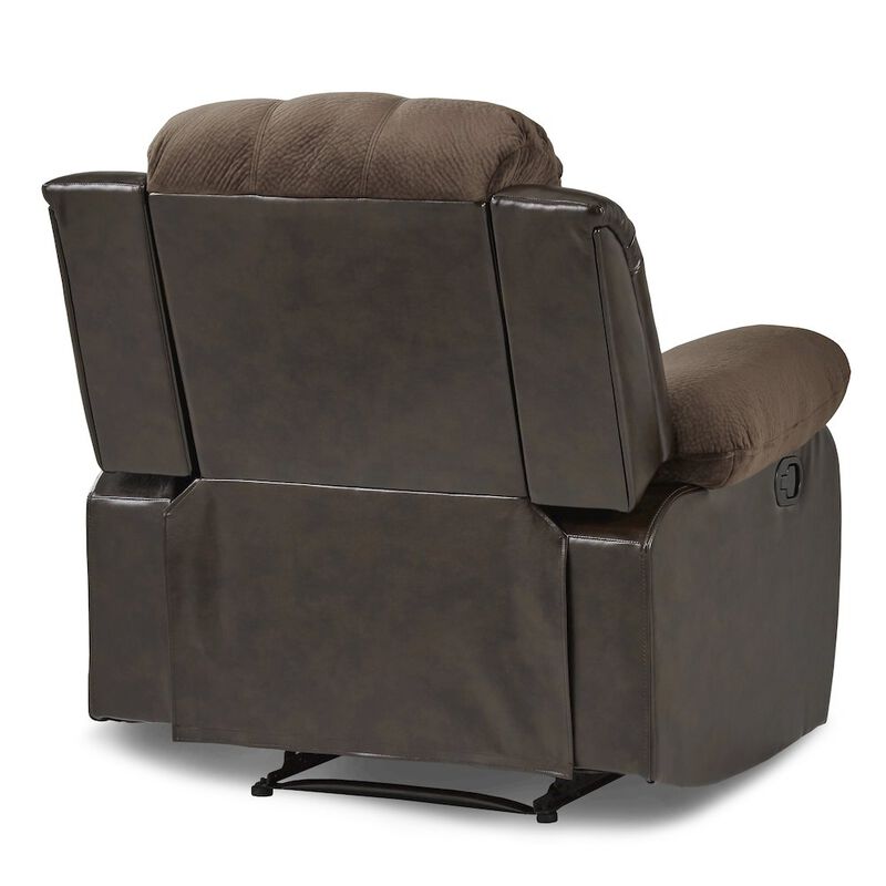 Lexicon Cranley Textured Fabric Reclining Chair In Chocolate image number 2