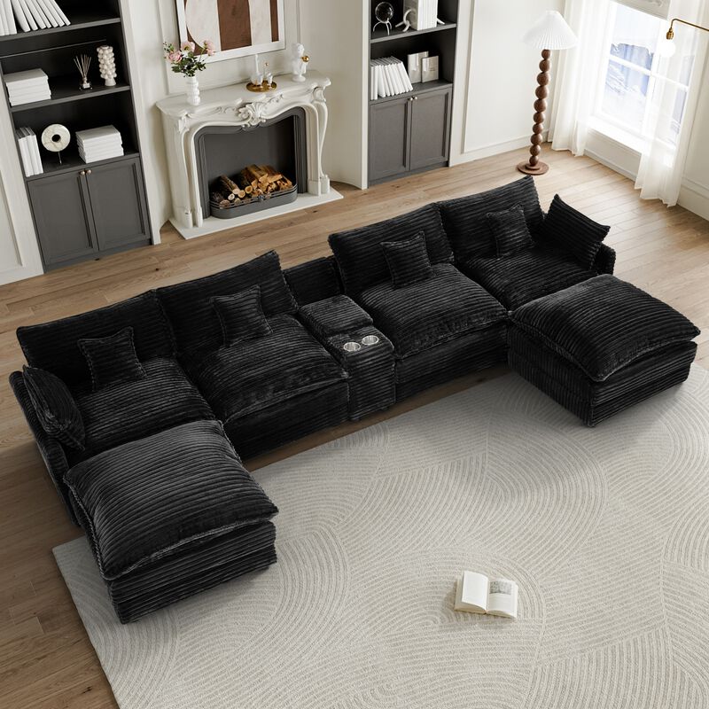 Tirvwu Modular Corduroy Sectional Sofa image number 1