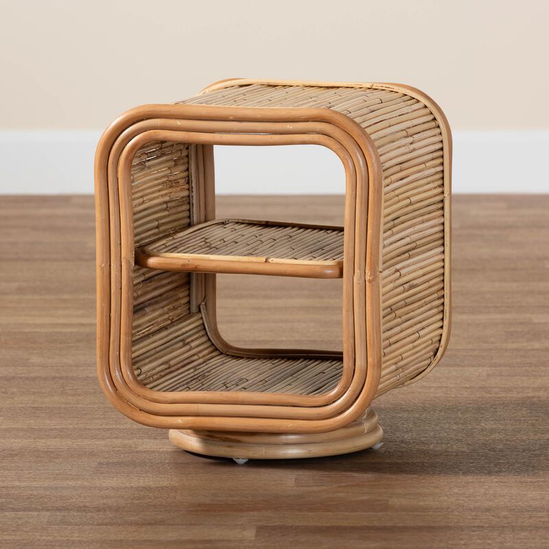 bali & pari Bethari Bohemian Natural Rattan Nightstand