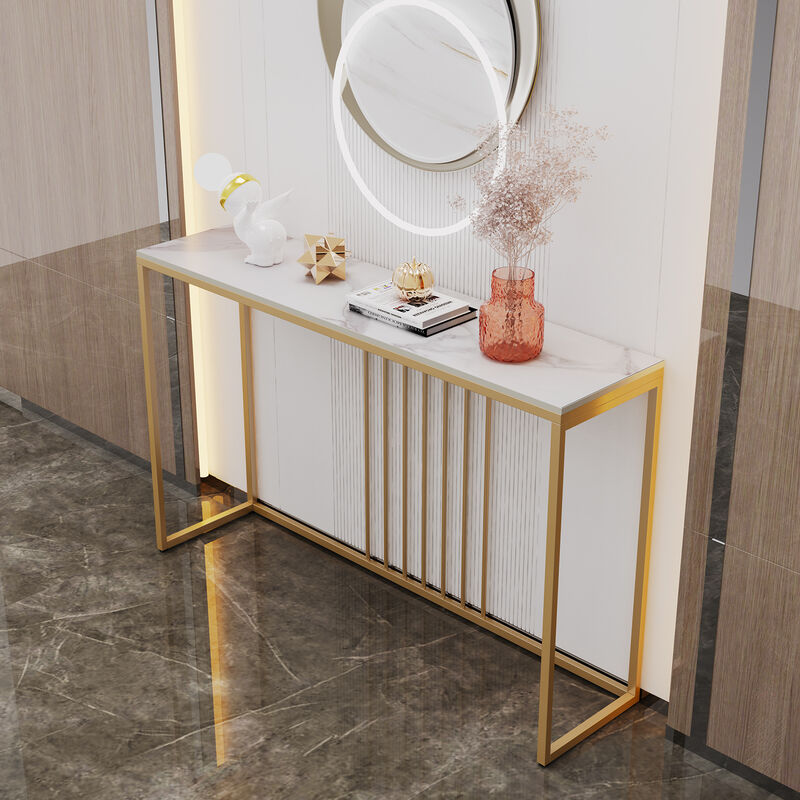 Entryway Console Table Sintered Stone Tabletop image number 2