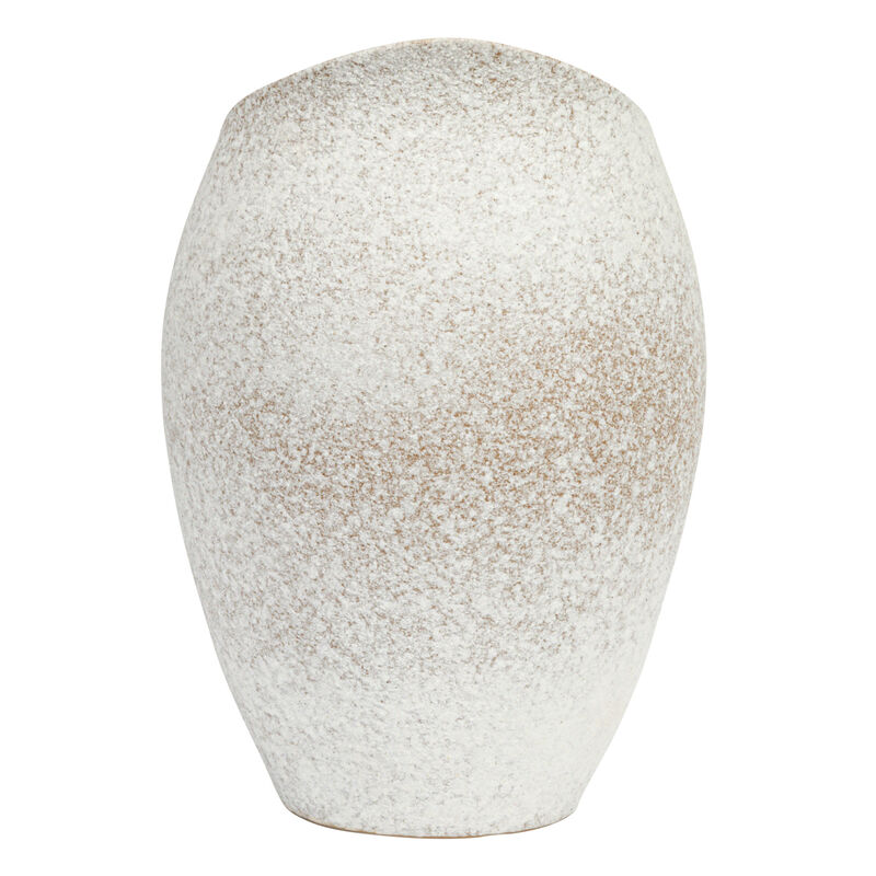 9 Inches 82-Ounce Textured Stoneware Pitcher in Reactive Glaze, White image number 3