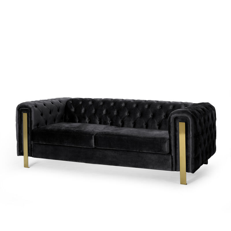 Merax 3-seat Velvet Sofa with Tufted Back and Arm