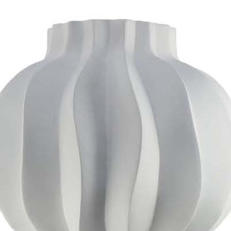 Samo Decorative Vase, Textured Body w Bulb Top, 37 Inch White Resin