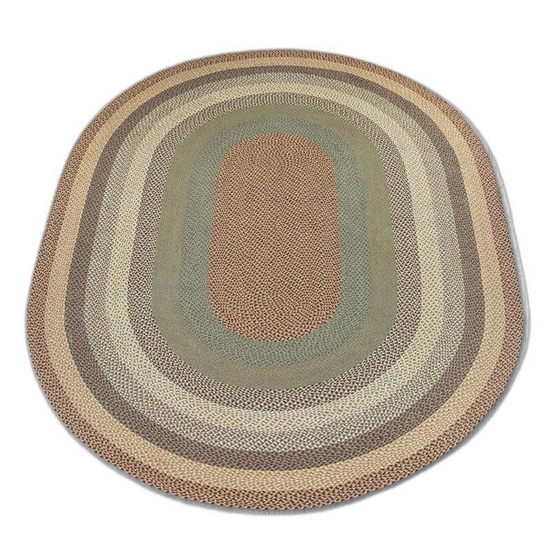 Earth Rugs C-413 Buttermilk Cranberry Oval Braided Rug 8 Feet X 11 Feet image number 0
