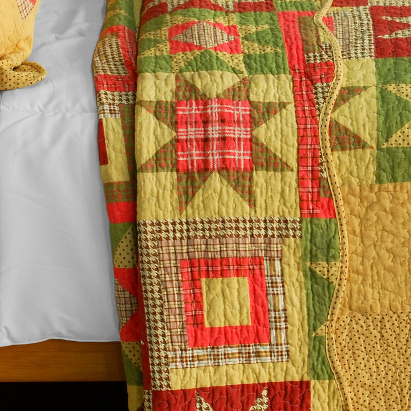 Twilight Time Queen Size Cotton Quilted Printed Quilt Bedding Set 3PC image number 3