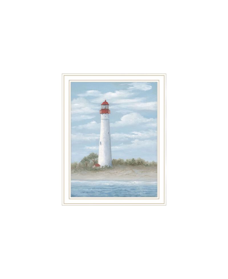 HomeRoots Set Of Two Cape May Lighthouse And Palm Trees White Framed Wall Art image number 3