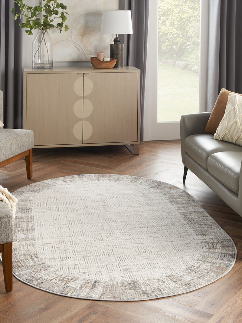 Elation ETN05 Ivory/Gray 5'3" x 7'3" Rug