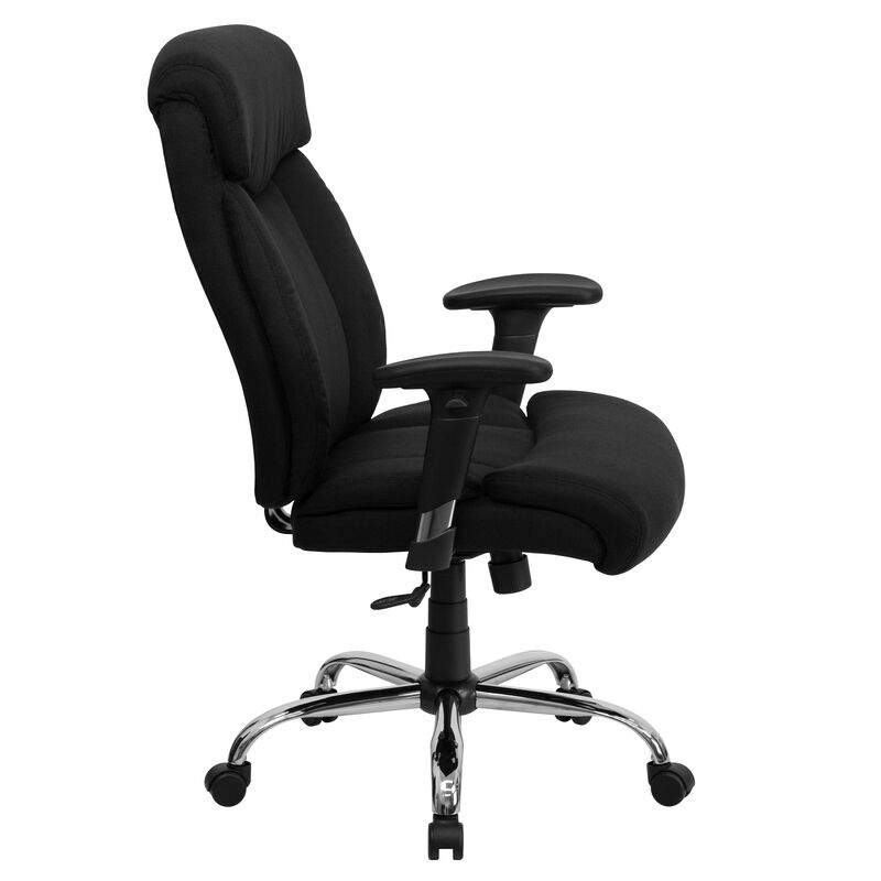 HERCULES Series Big & Tall 400 lb. Rated Black LeatherSoft Executive Ergonomic Office Chair with Full Headrest & Arms image number 2