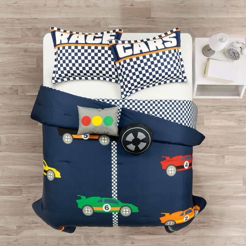 Racing Cars Reversible Oversized Comforter 5-Pc Set