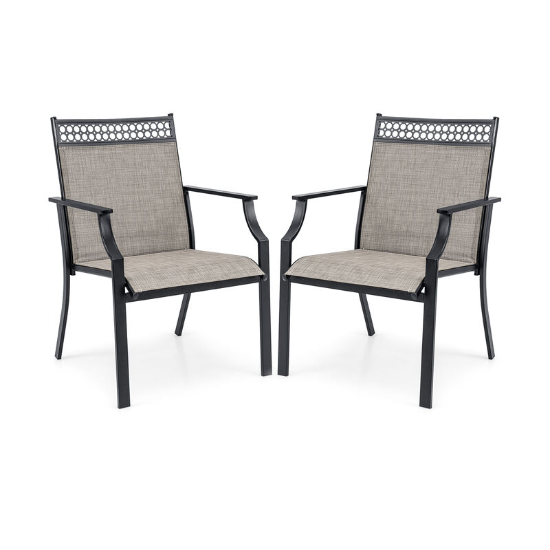 Patio Chairs Set of 2 with All Weather Breathable Fabric