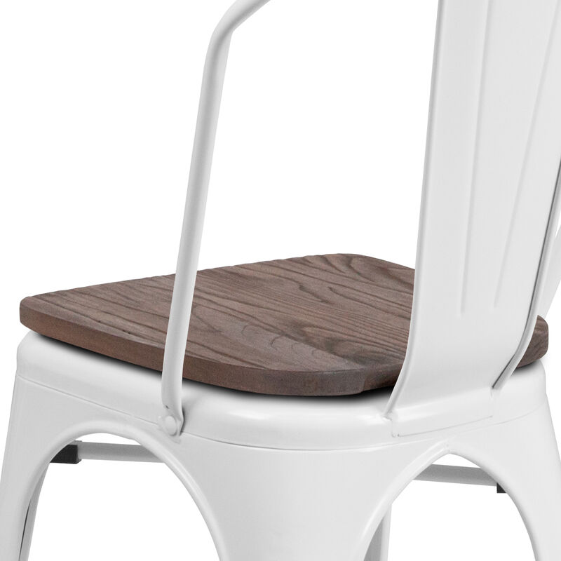 Metal/Wood Colorful Restaurant Chairs image number 9