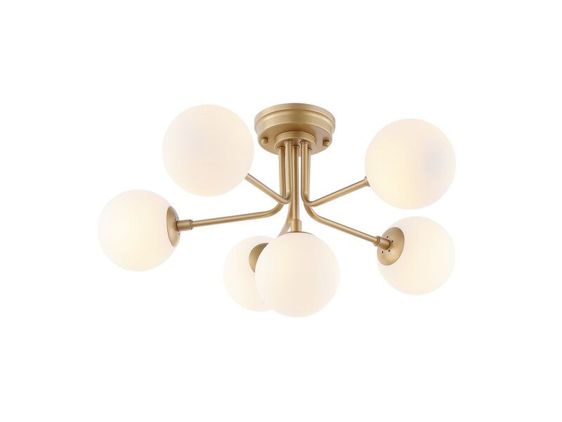 Olivier 6-Light Globe Modern Industrial Iron Bistro LED Semi Flush Mount