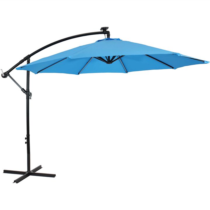 Sunnydaze 9.5 ft Solar Cantilever Offset Patio Umbrella