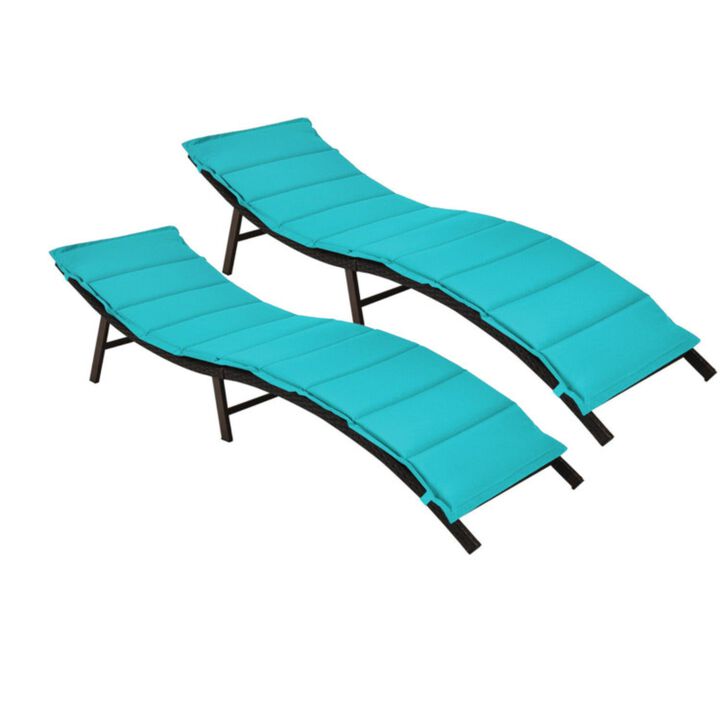 Set of 2 Folding Patio Lounger Chair