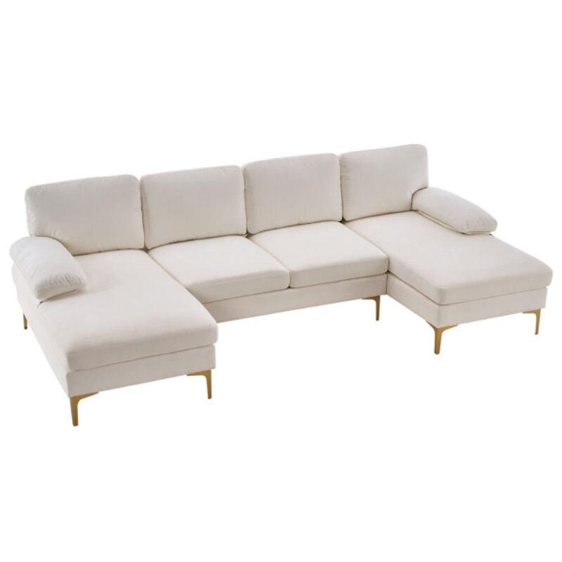 U-Shaped 4-Seat Modular Sofa – Spacious Indoor Seating for Living Room with Customizable Configuration