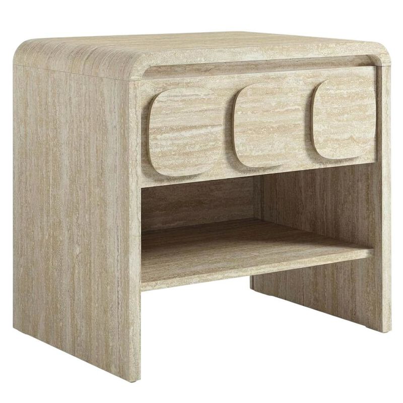 Gray Finish Nightstand with Minimalist Design and Smooth Surface image number 0