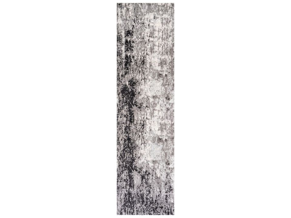 Storm Modern Abstract Gray/Cream 2 ft. x 8 ft. Runner Rug