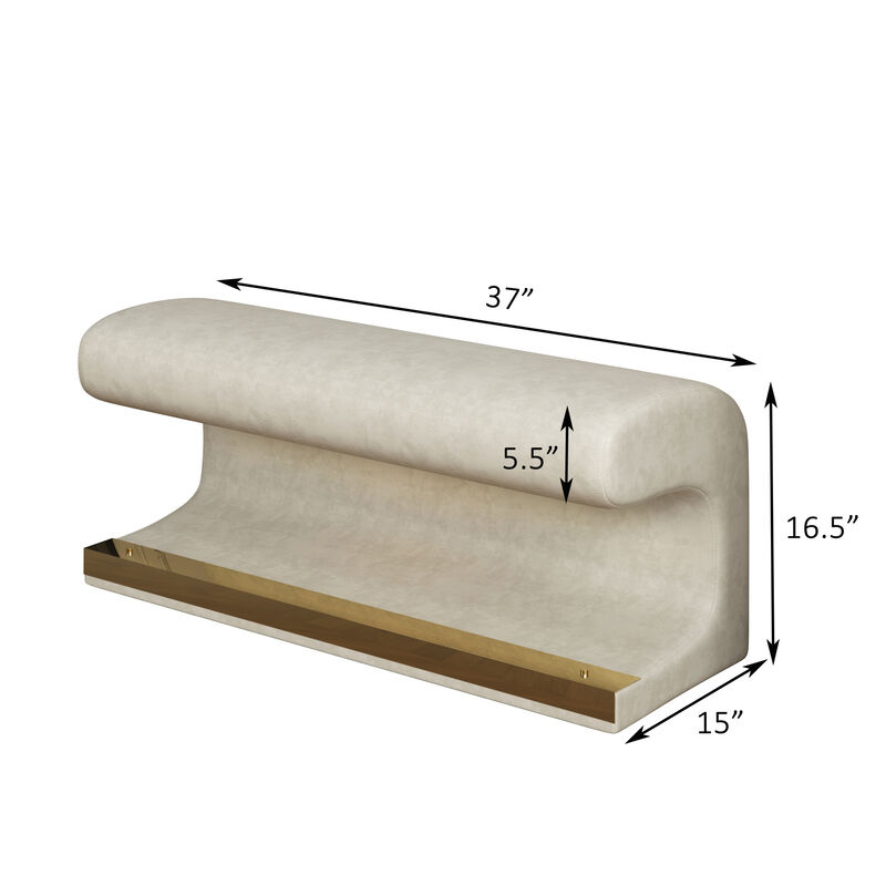 Entryway Bench Leather Upholstered Ottoman with LED sensor light for living room ,bedroom,end of bed image number 6