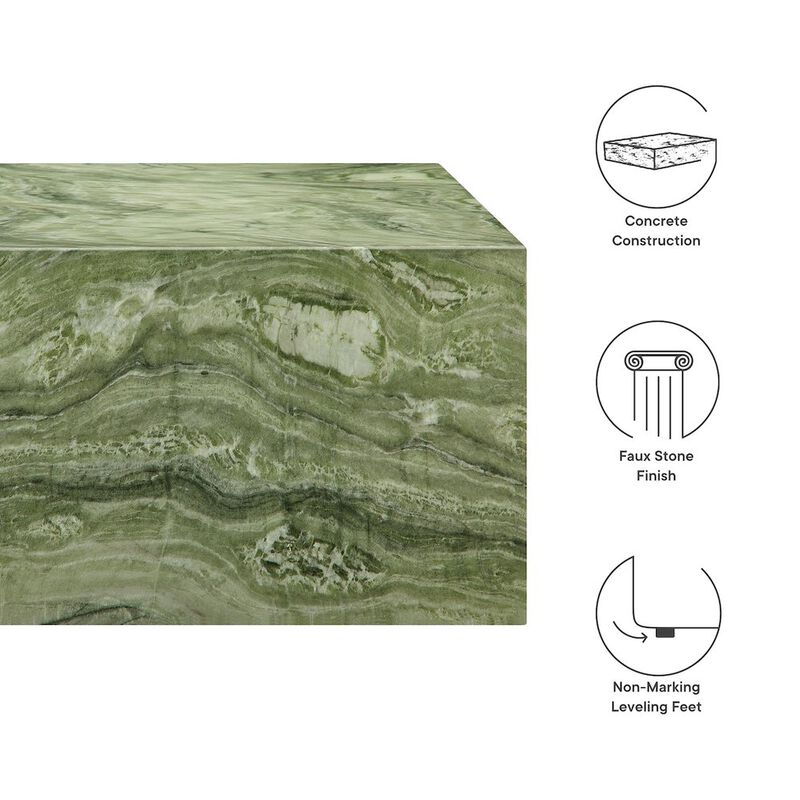 Modway Jordana Square Plinth Indoor - Outdoor Patio Concrete Coffee Table image number 2