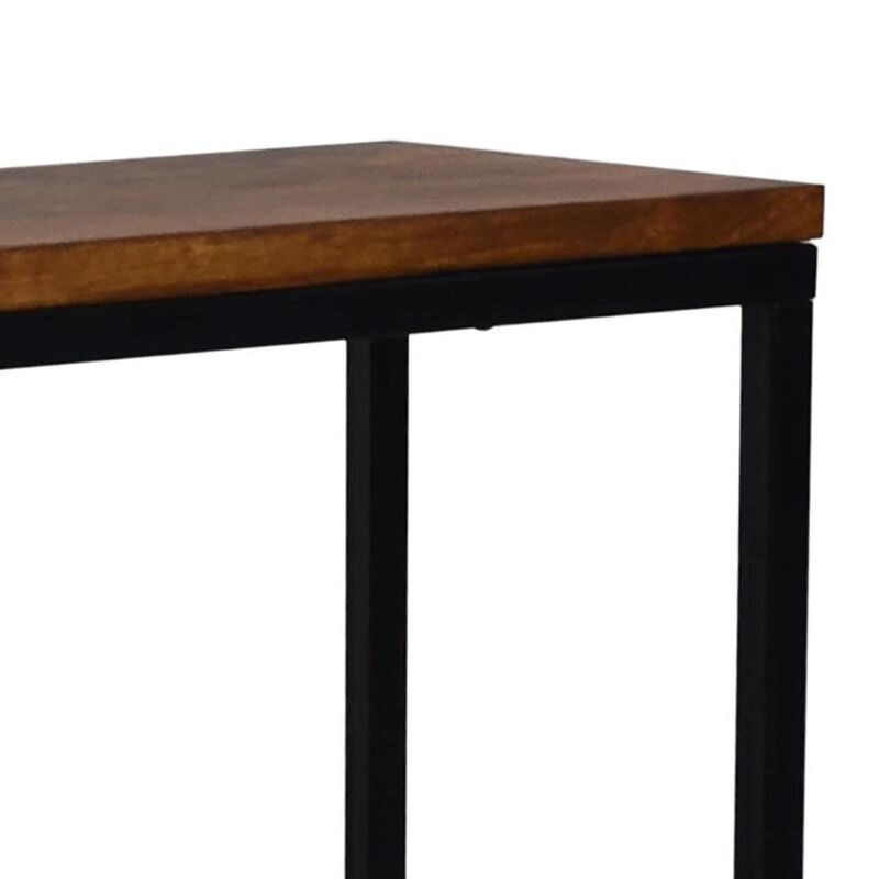 Carolina Living Ryan Console Table - Chestnut/Black