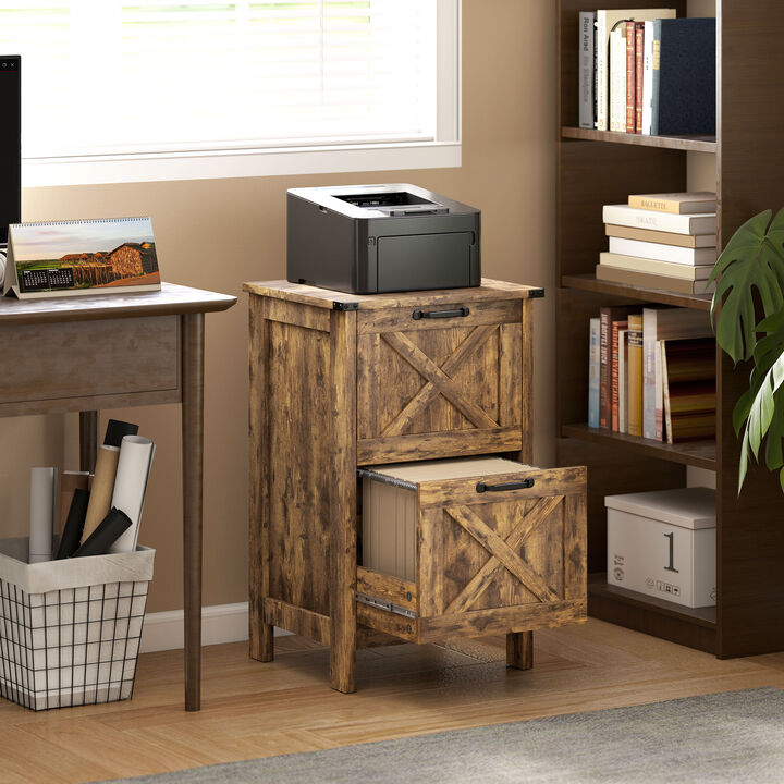 Hivvago Rustic 2-Drawer Vertical Filing Cabinet for Home or Office