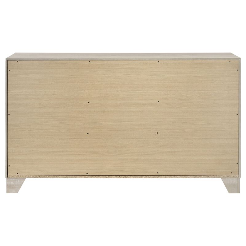 Qanto Wide Dresser with 6 Drawers, Rustic Cream Wood image number 4