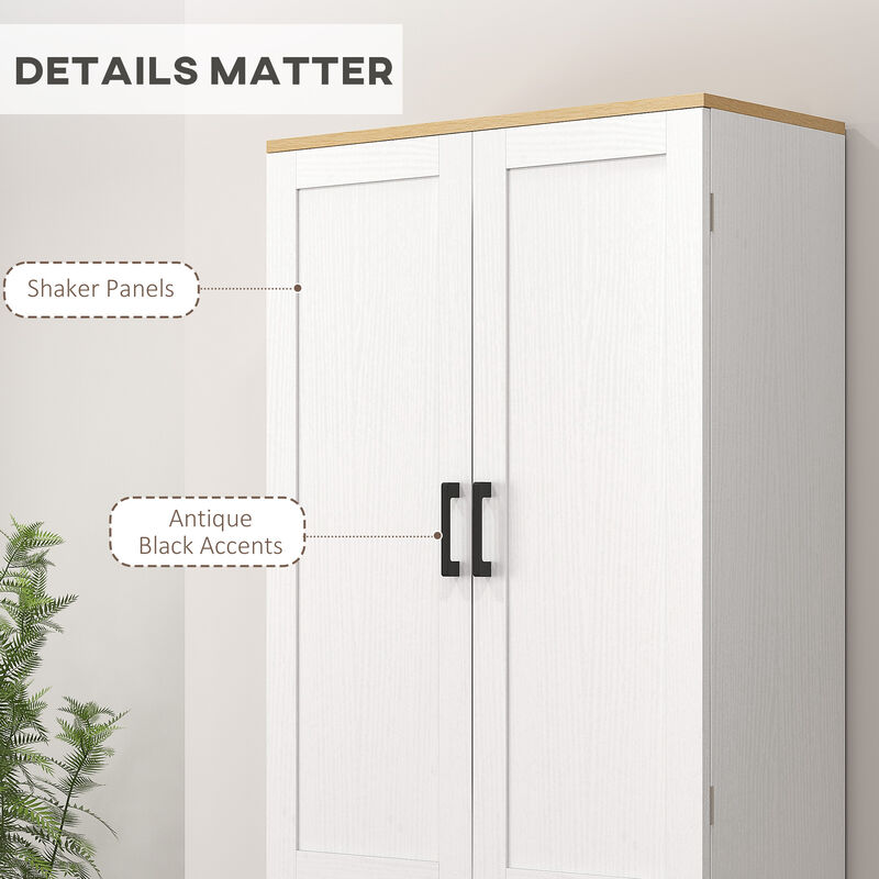 Freestanding Wooden Cabinet for Kitchen Supplies and Pantry Items