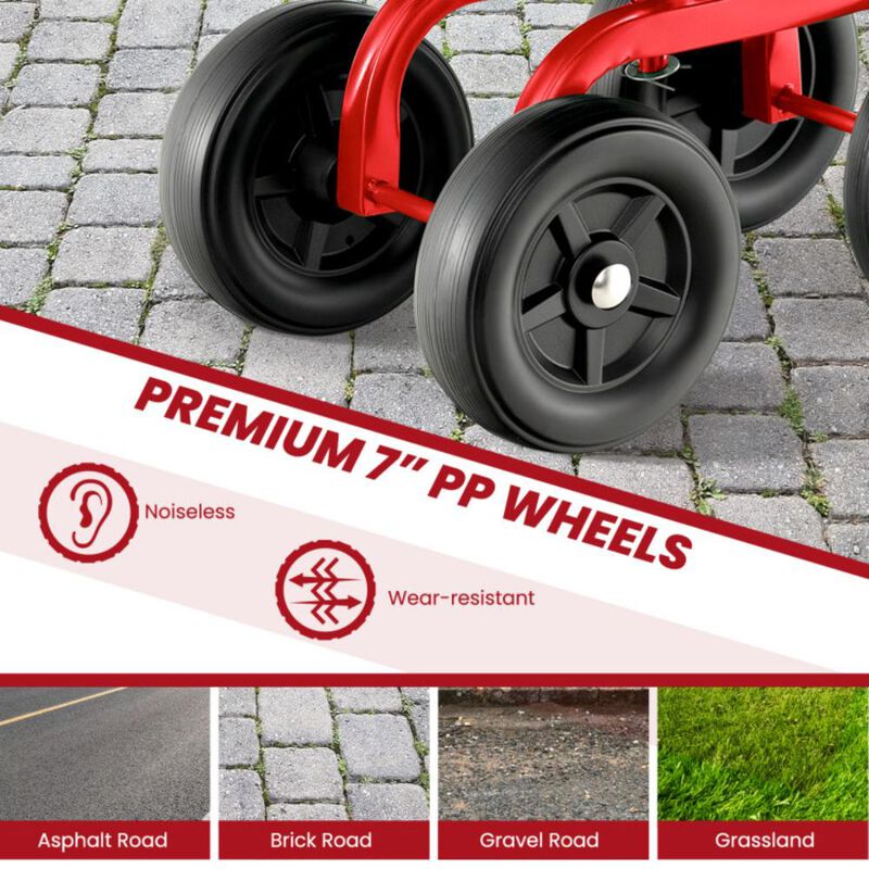 Hivvago Garden Rolling Workseat with 360&deg; Swivel Seat and Adjustable Height