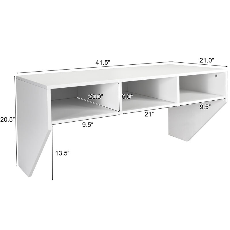 Hivvago Wall Mounted Floating Computer Table Desk Storage Shelf image number 2