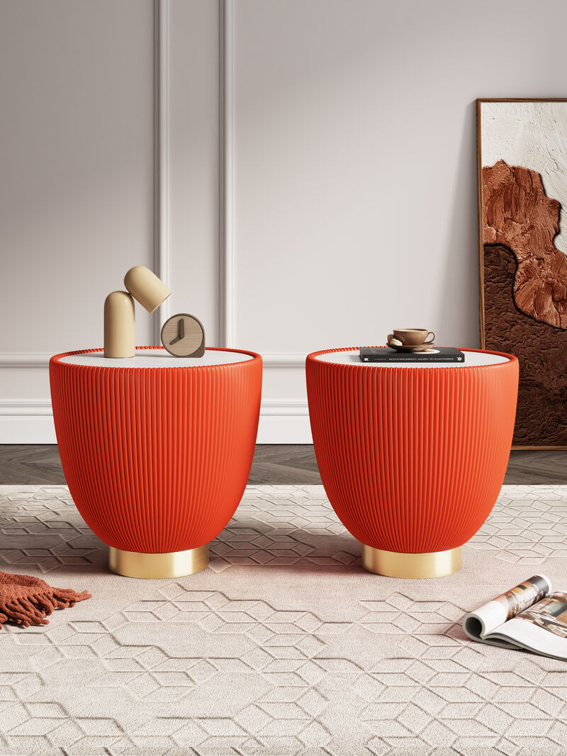Anderson Orange End Tables (Set of 2)