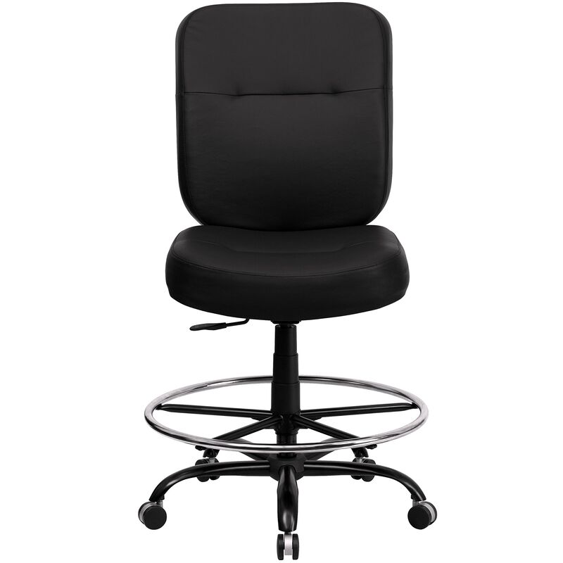 Flash Furniture HERCULES Series Big & Tall 400 lb. Rated Black LeatherSoft Ergonomic Drafting Chair