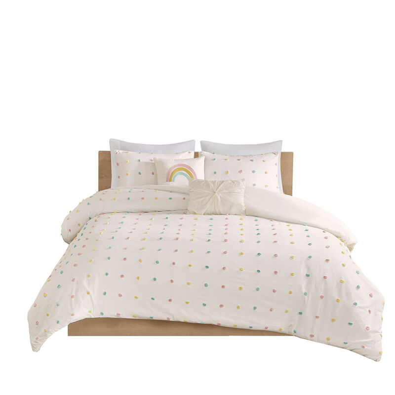 Gracie Mills Caius Playful Elegance Cotton Jacquard Pom Pom Comforter Collection