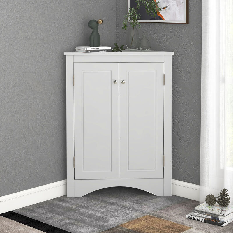 ELEMENT ACE Triangle Bathroom Storage Cabinet with Adjustable Shelves Freestanding Floor Cabinet image number 3