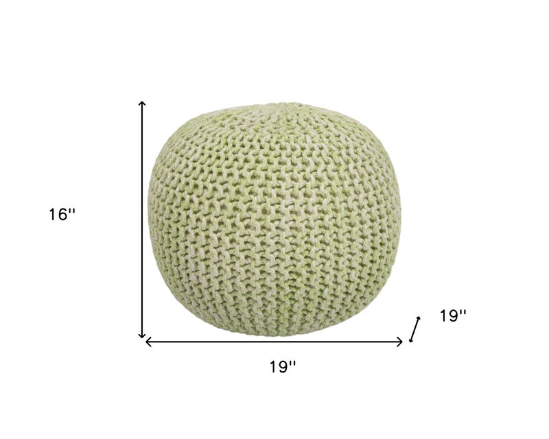 Handwoven Wool Pouf Ottoman &ndash; Round Upholstered Accent for Living Room