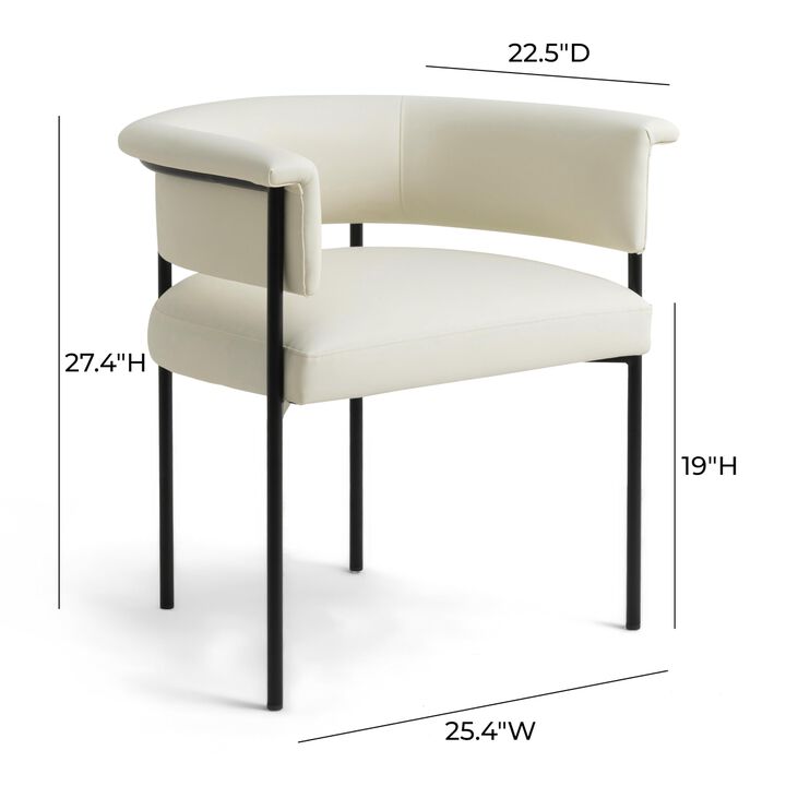 Tov Furniture Taylor Cream Performance Vegan Leather Dining Chair