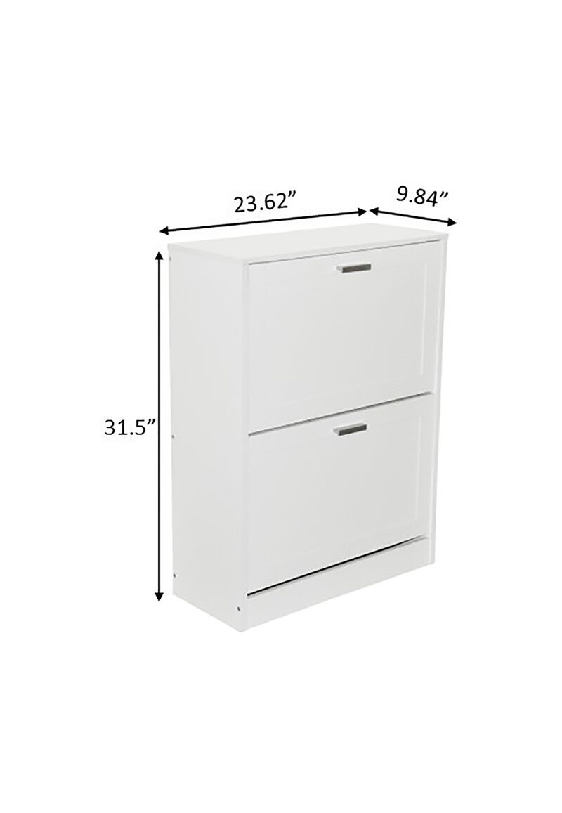 31 in. H x 24 in. W White Titanium Wood Shoe Storage Cabinet