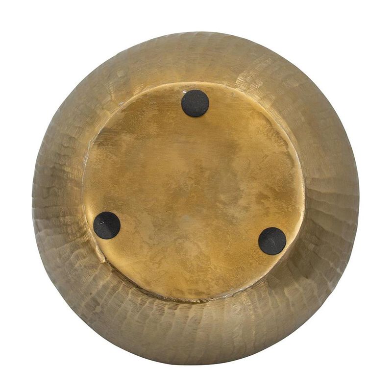 HomeRoots 11" Gold Aluminum Round Table Vase image number 2