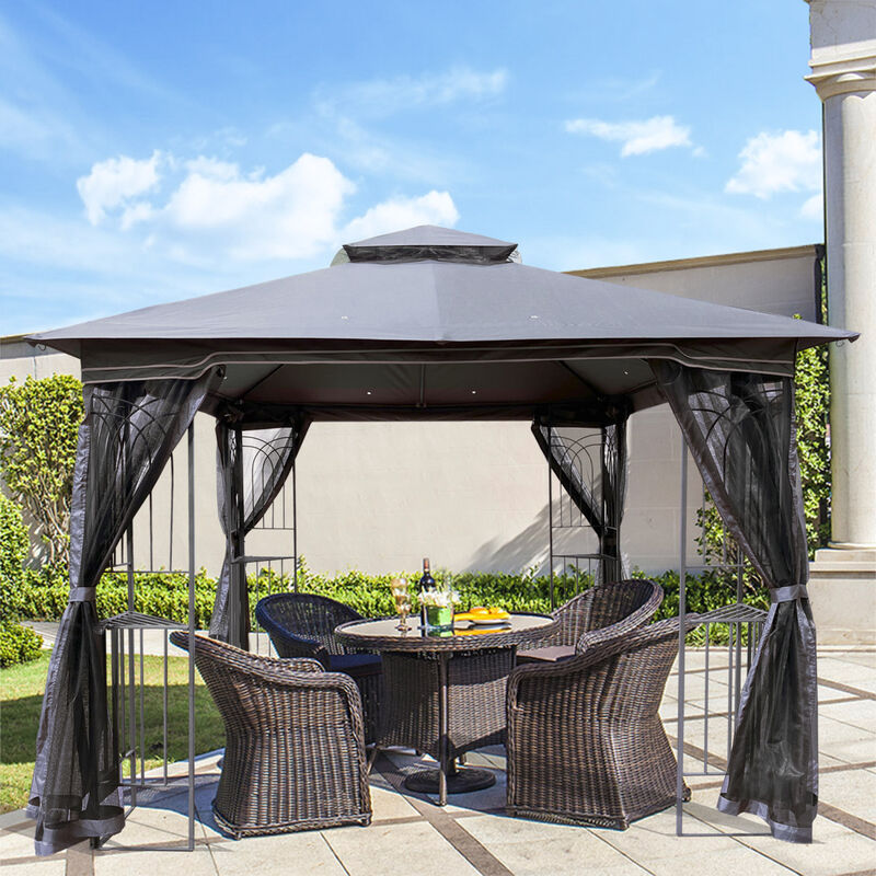 Streamdale 10x10 Patio Gazebo Canopy with Mosquito Net image number 6