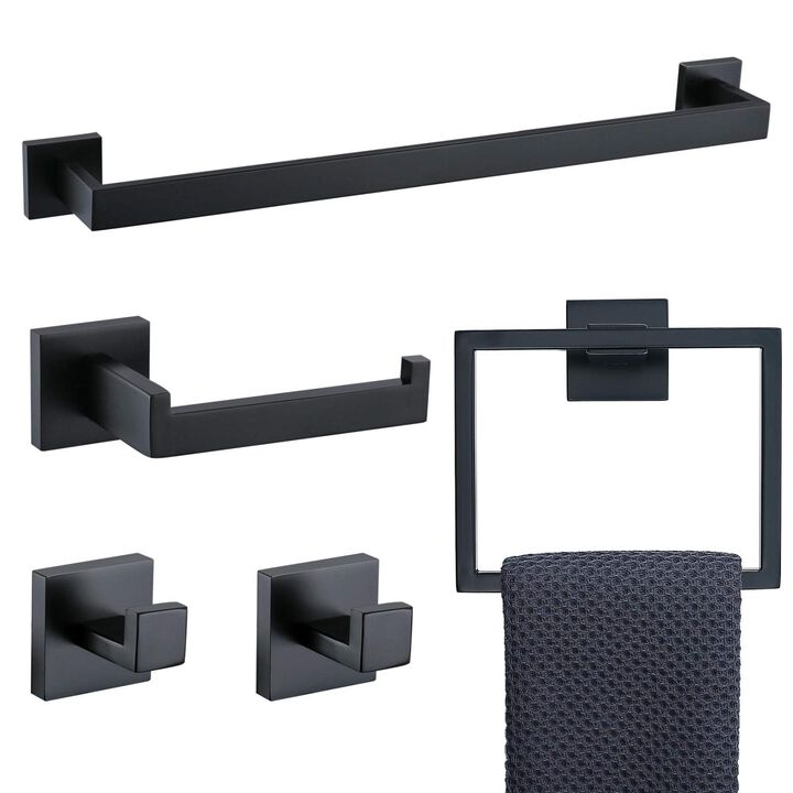 Streamdale 5-Piece Bathroom Accessory Set, Wall-Mount Stainless Steel