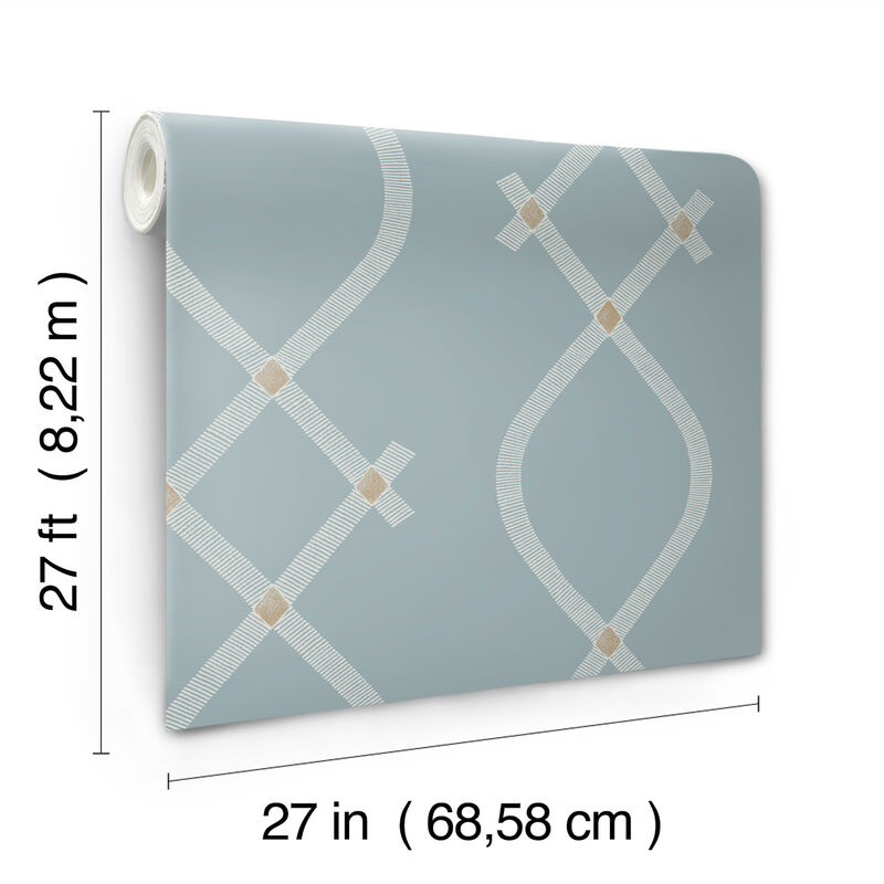 Ellena Blue Wallpaper (Set of 2) image number 2