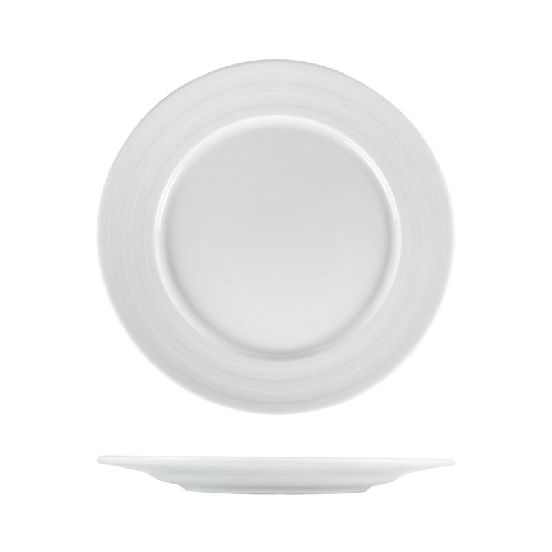 Lizbon dia.11.75" Round White Porcelain Plate (Set of 4) image number 4