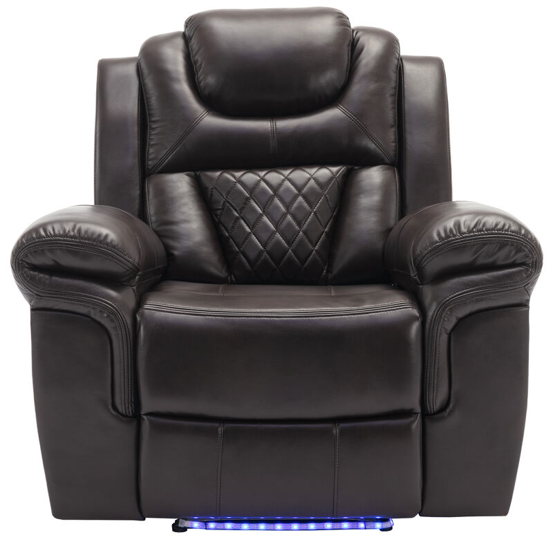 Merax Manual Recliner Chair with LED Light Strip