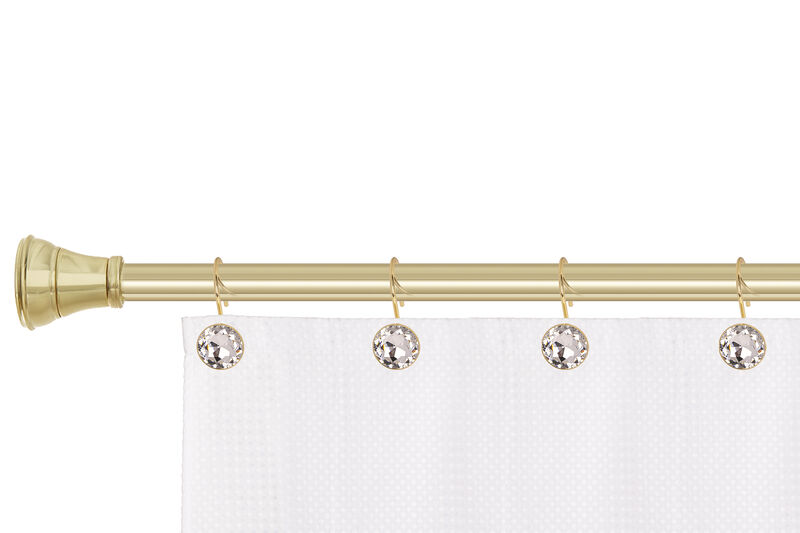 Utopia Alley Rust-Resistant Metal Shower Curtain Hooks with Large Crystal, Set of 12 image number 4