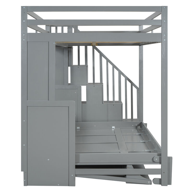 Merax Murphy Bed Loft Bed with Ample Storage