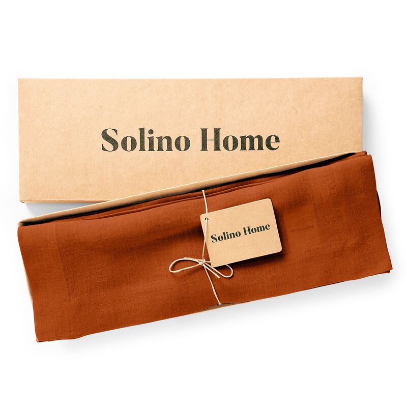 Solino Home Sonoma 100% Linen Placemats &ndash; Set of 6, 14 x 19 in, Machine Washable, Holiday and Everyday Dining