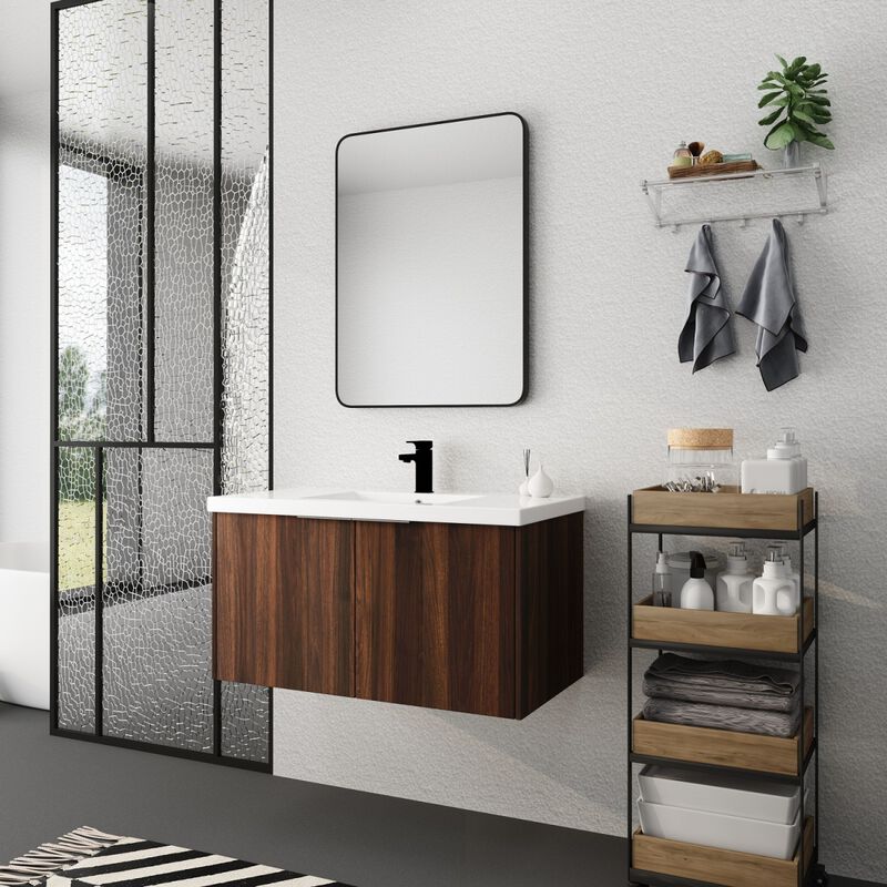 Modern Design 36 Inch Float Mounting Bathroom Vanity With Sink Soft Close Door,2 Doors-00636CAW(KD-Packing)