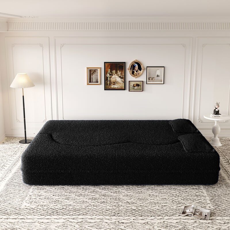Merax Modern Floor Sofa with 2 Pillows