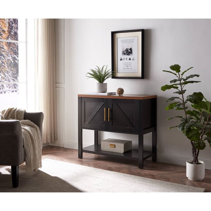 Hivvago Modern 2 Drawer Wooden Storage Console Table